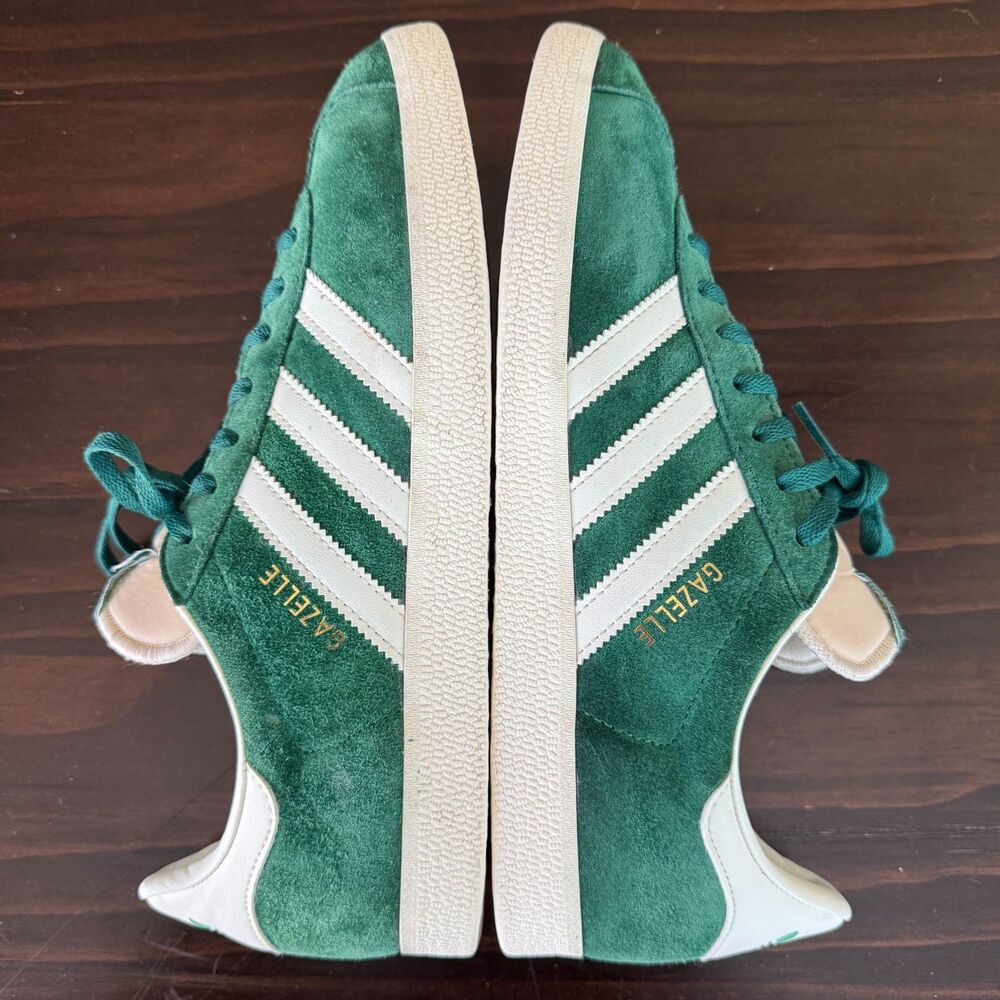 Size 10.5 - Adidas Gazelle GY7338 Sneaker Men's Dark Green Suede Lifestyle Shoes - Picture 6 of 13